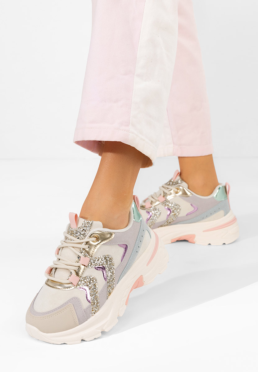 Viacfarebné dámské tenisky na platformě Odinea