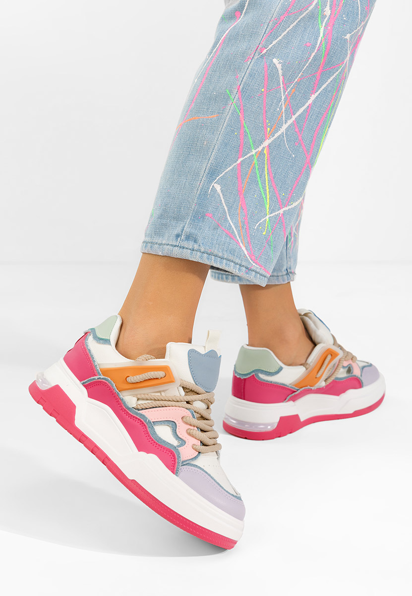 Fuchsiové dámské tenisky na platformě Cinzela