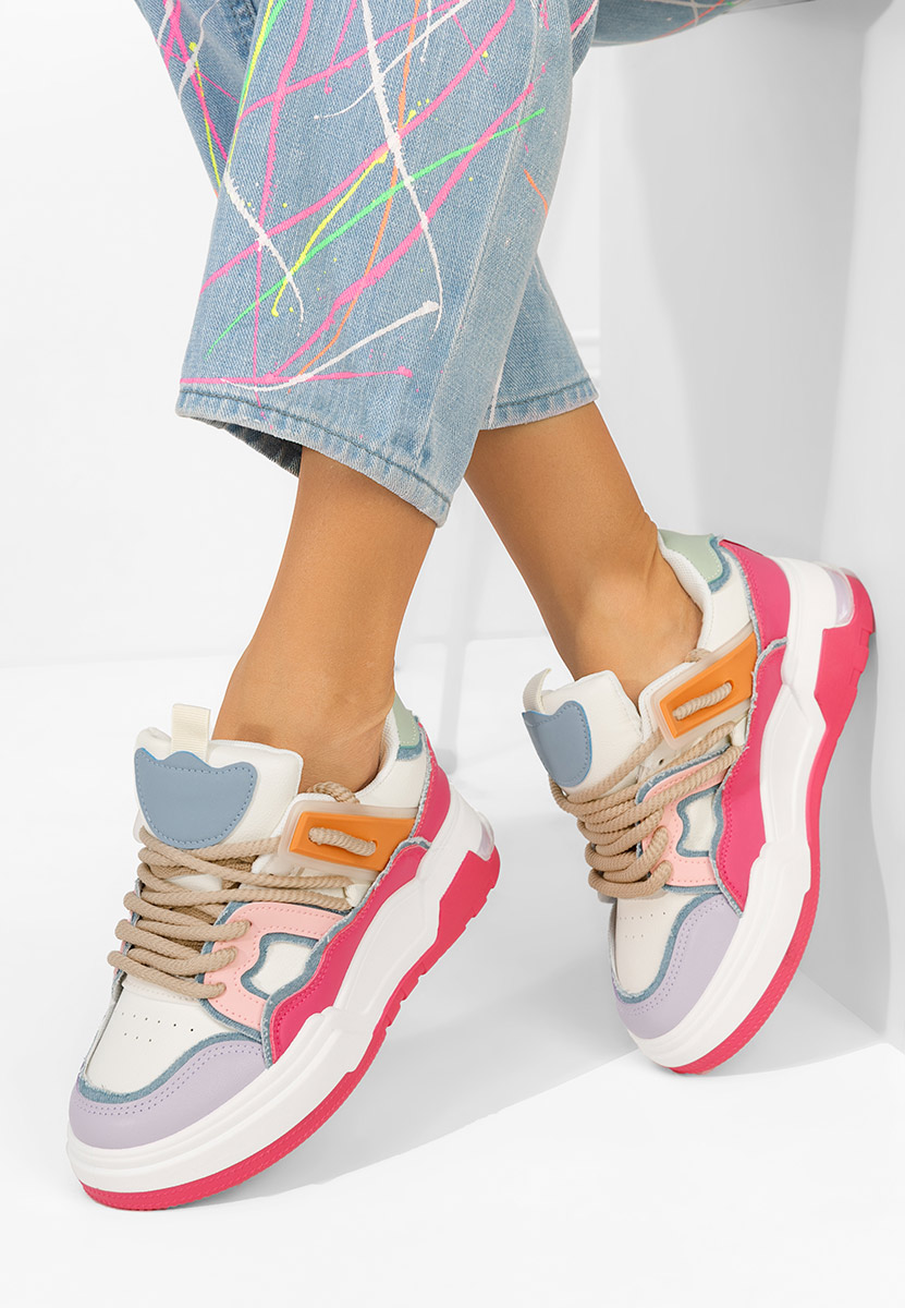 Fuchsiové dámské tenisky na platformě Cinzela