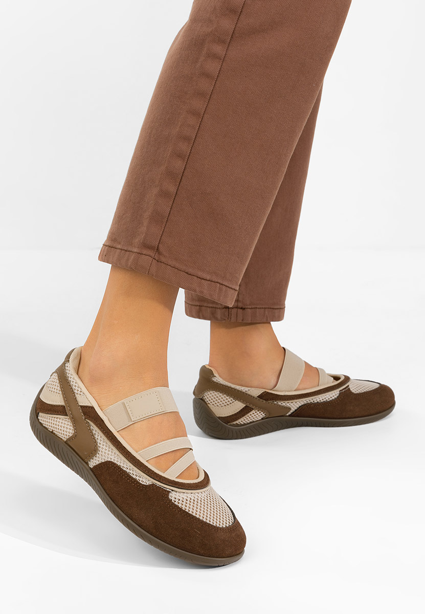 Hnedé dámské baleríny Denilia