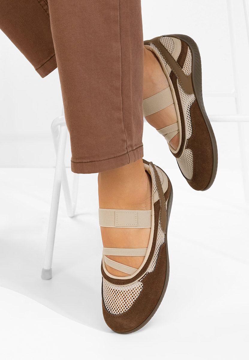 Hnedé dámské baleríny Denilia