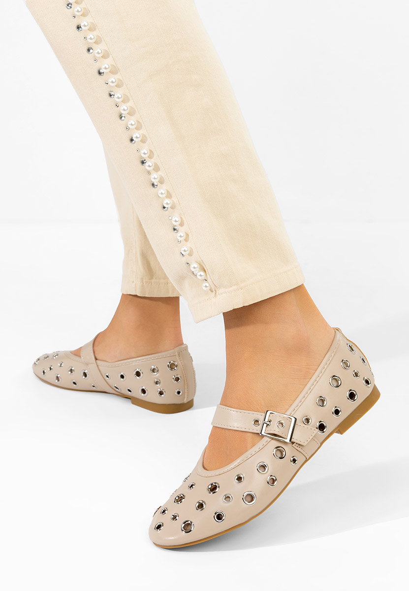 Khaki dámské baleríny Fionia