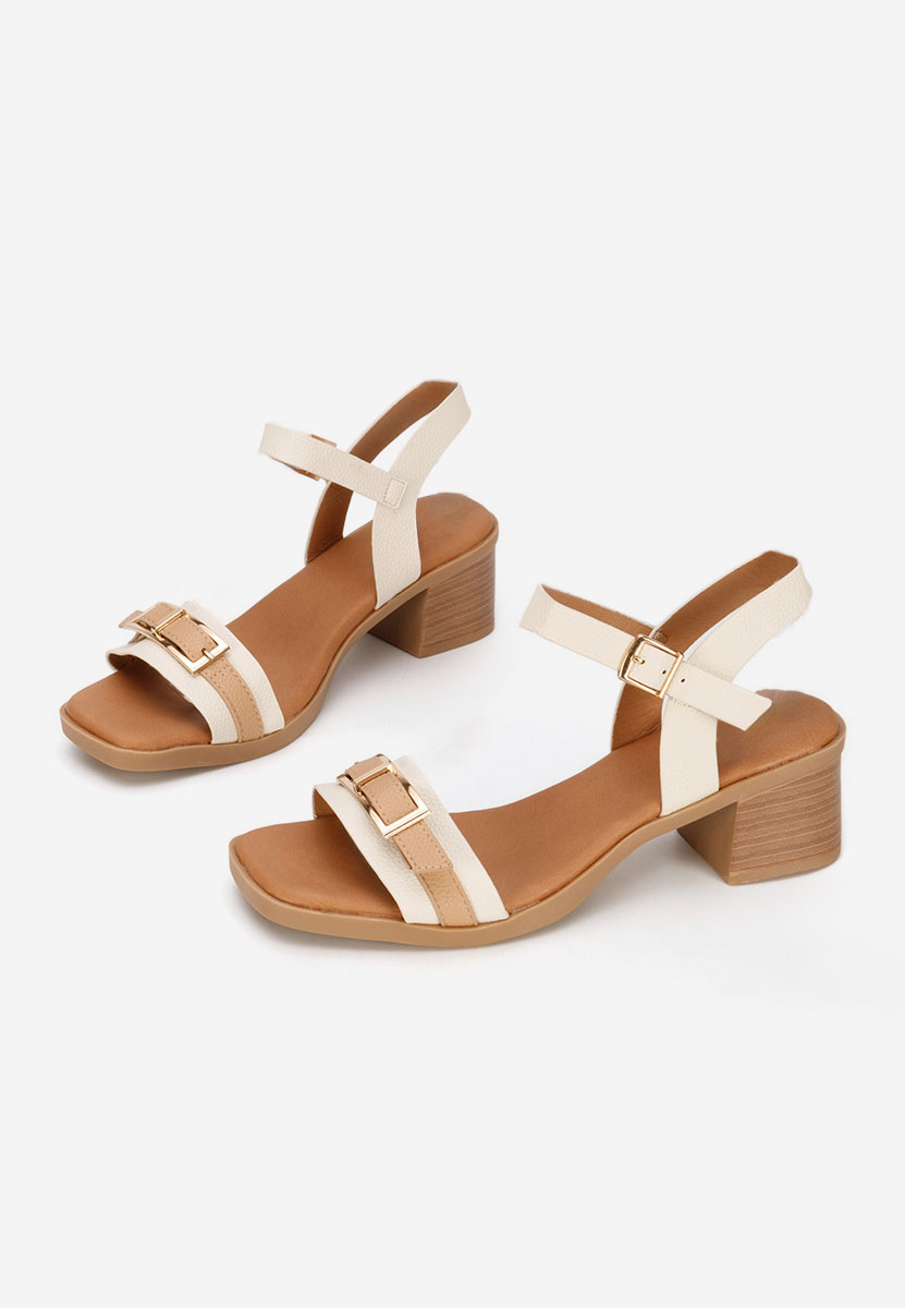 Béžové sandály na podpatku Iustinia