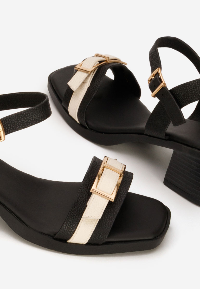 Černé sandály na podpatku Iustinia