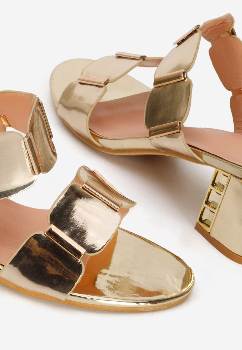 Zlaté pantofle na podpatku Raniela