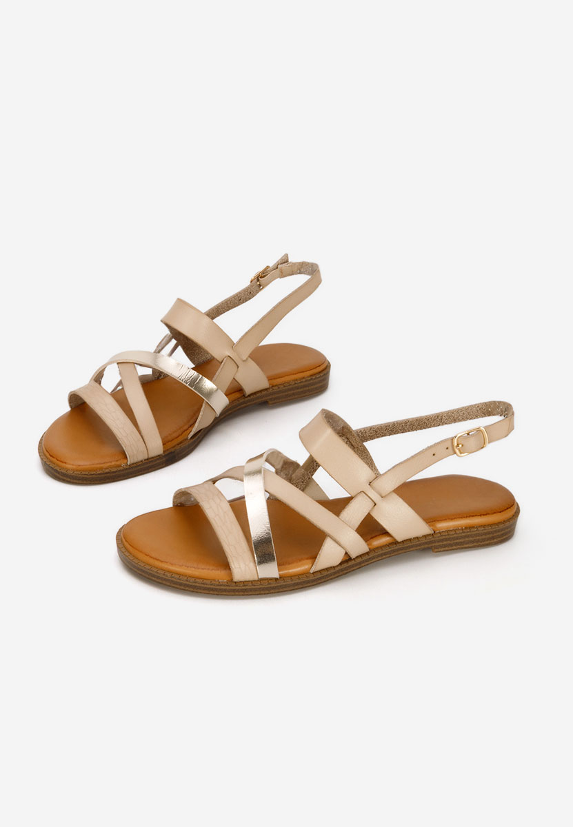 Khaki sandály bez podpatku Zilky