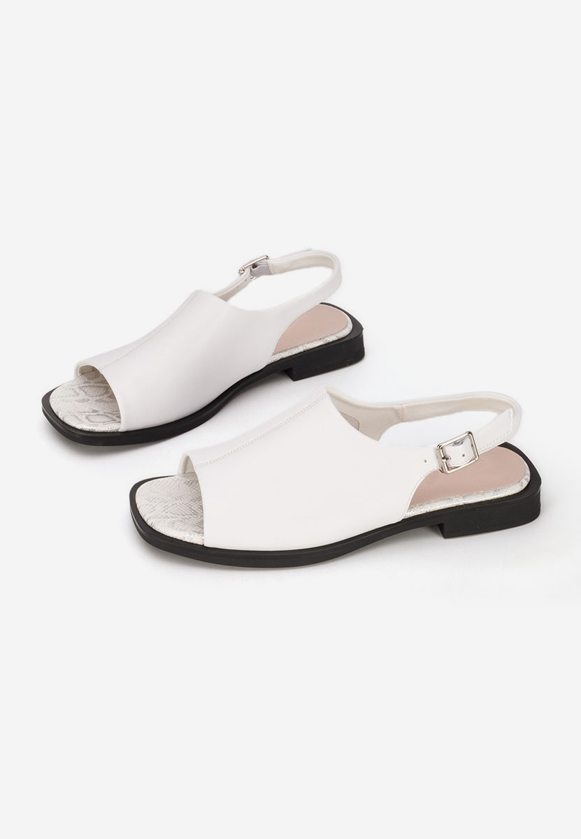 Bílé kožené sandály Saryna