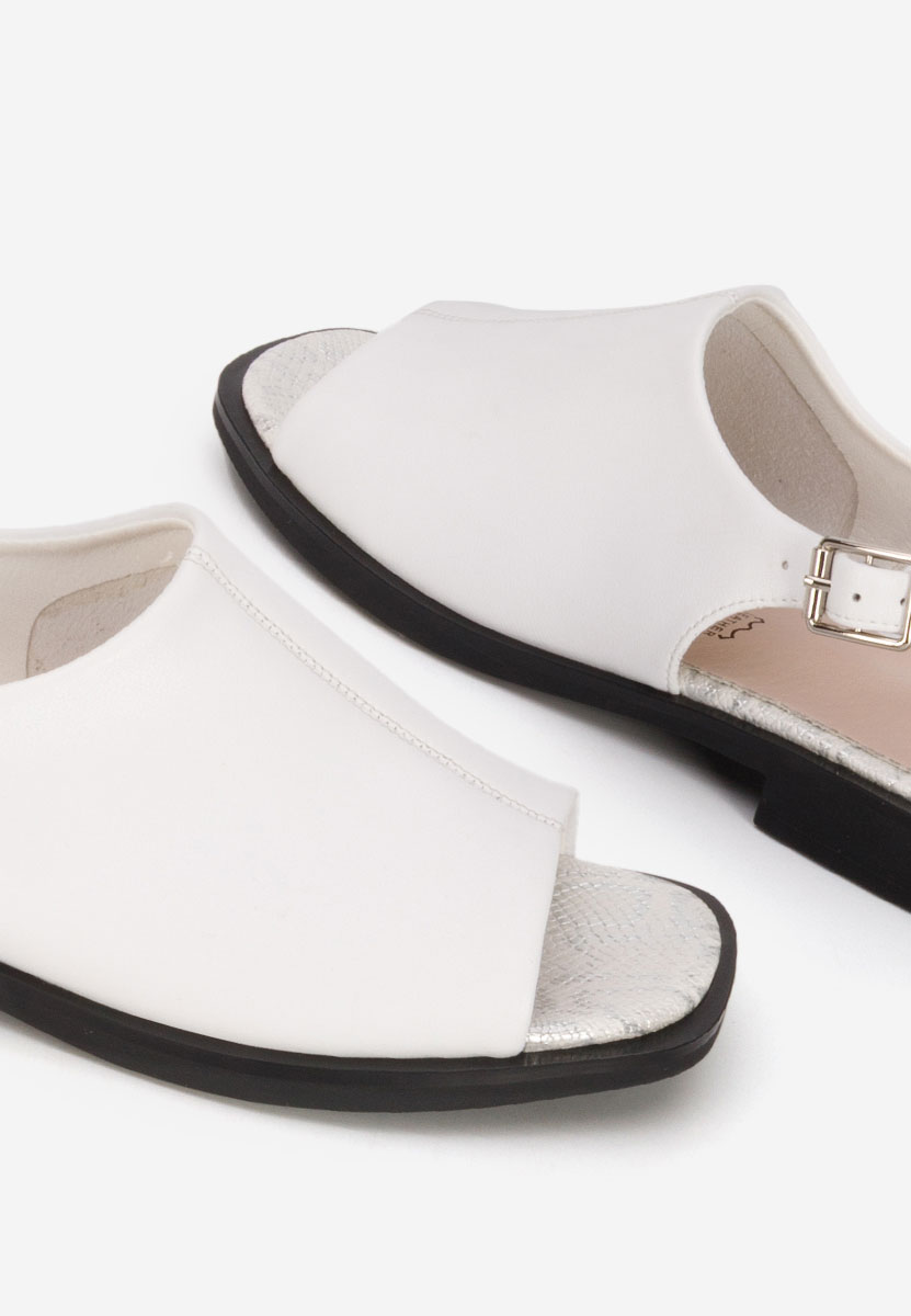 Bílé kožené sandály Saryna