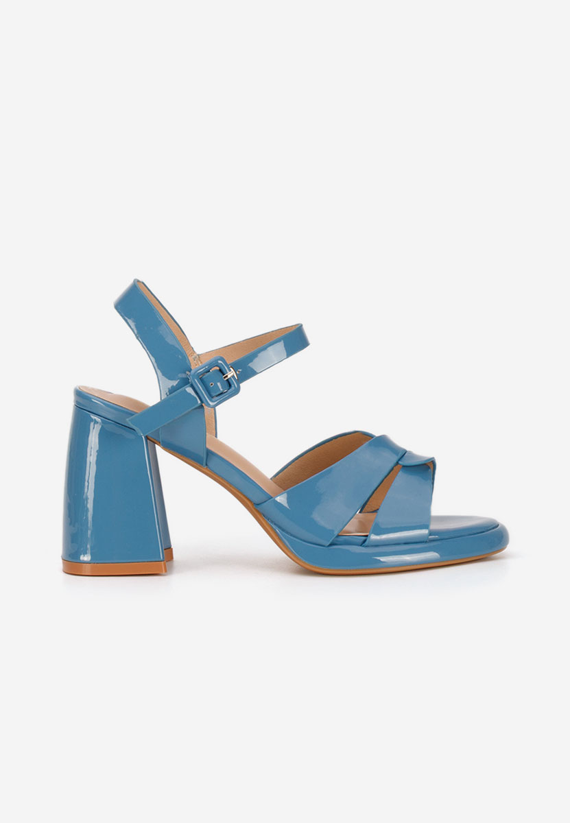 Modré sandály na podpatku Lorenda