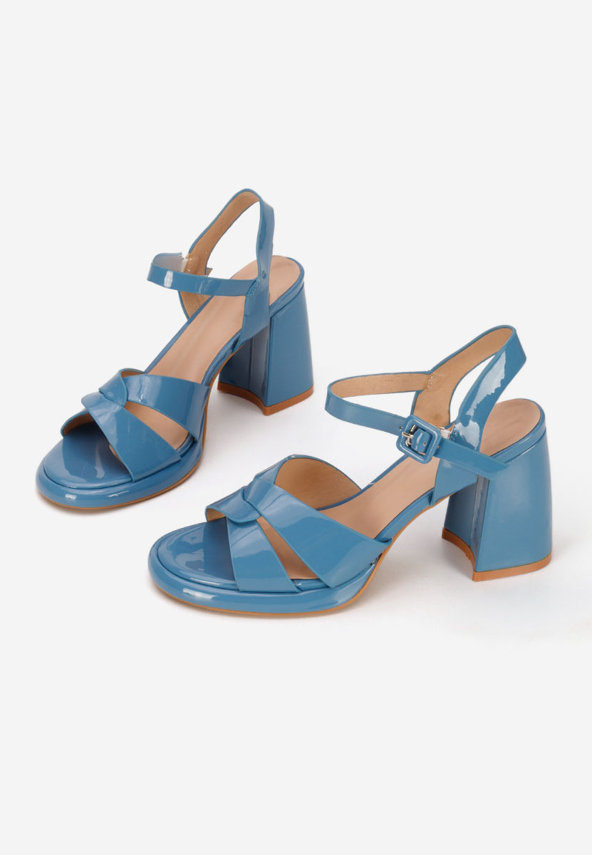 Modré sandály na podpatku Lorenda