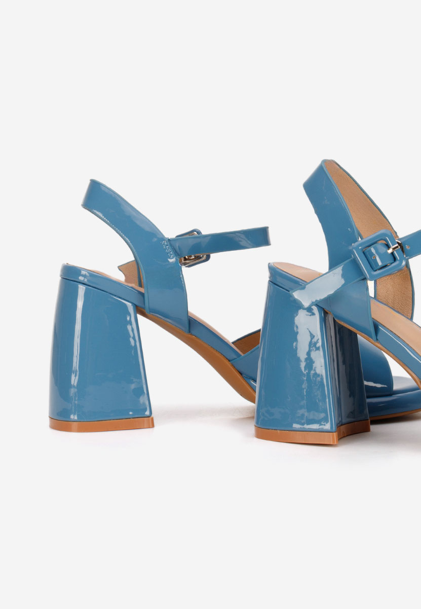Modré sandály na podpatku Lorenda