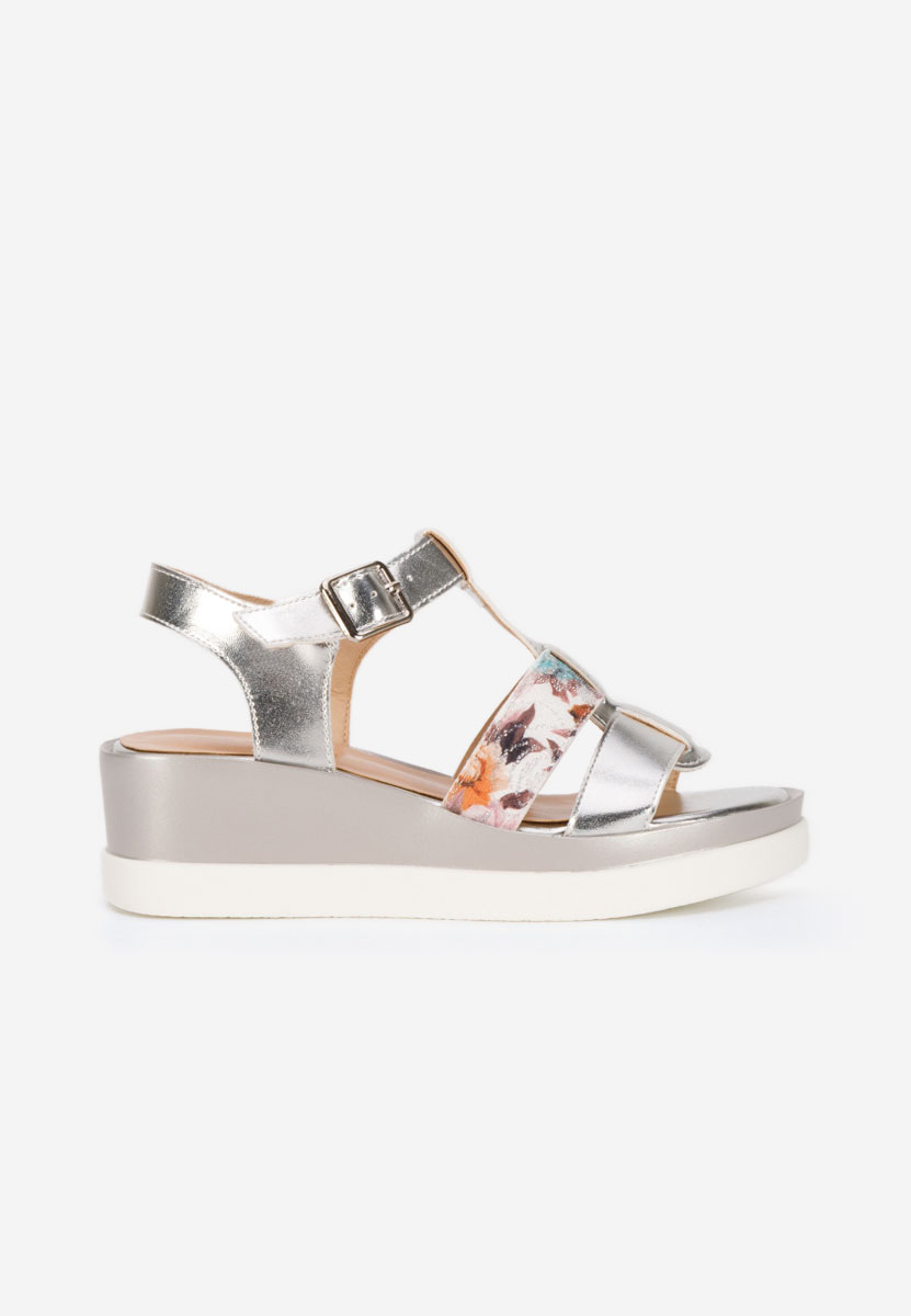 Stribrné sandály na klínku Anastasis