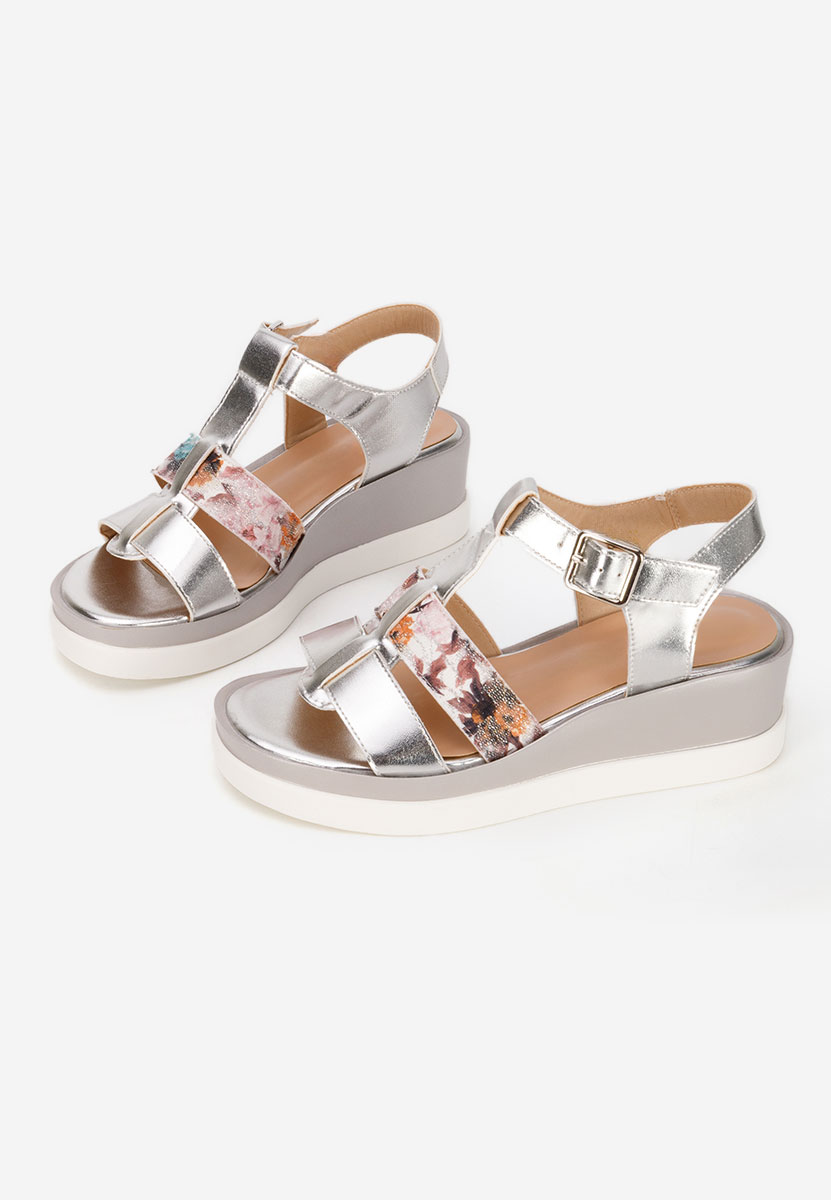 Stribrné sandály na klínku Anastasis