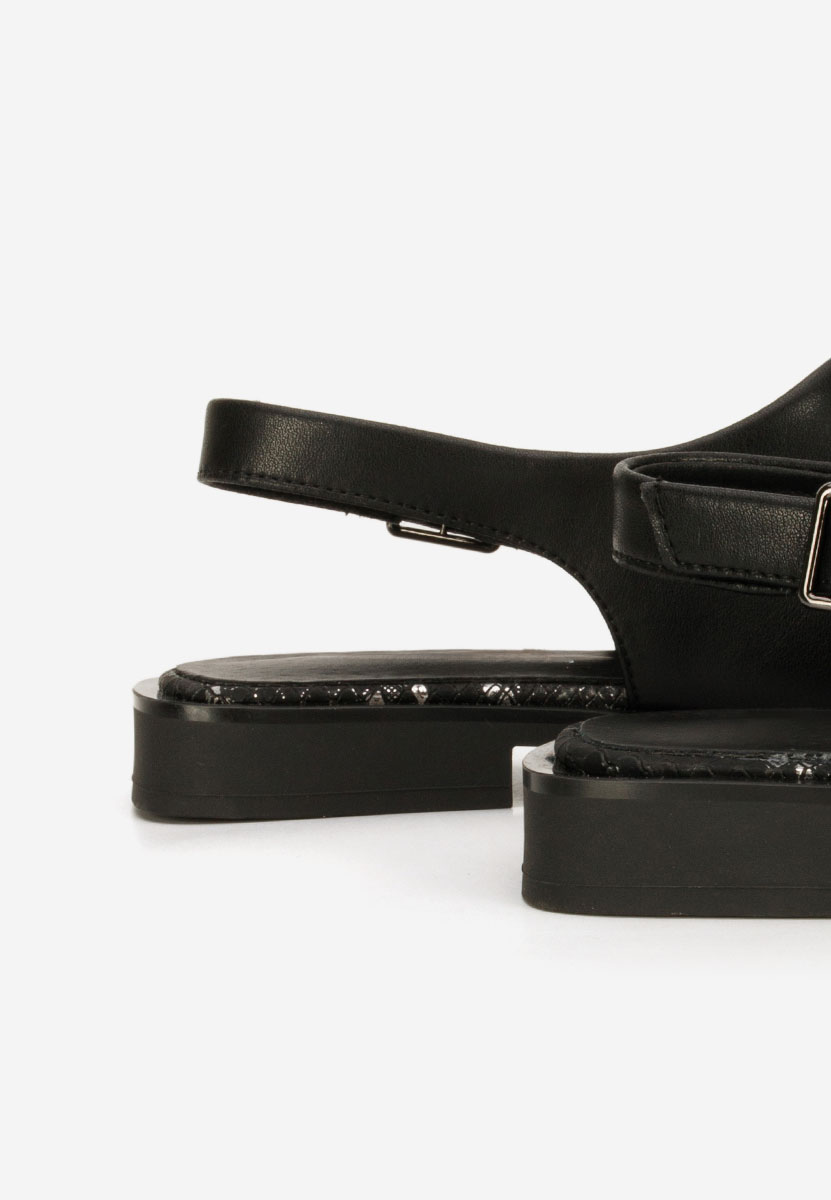 Černé kožené sandály Saryna