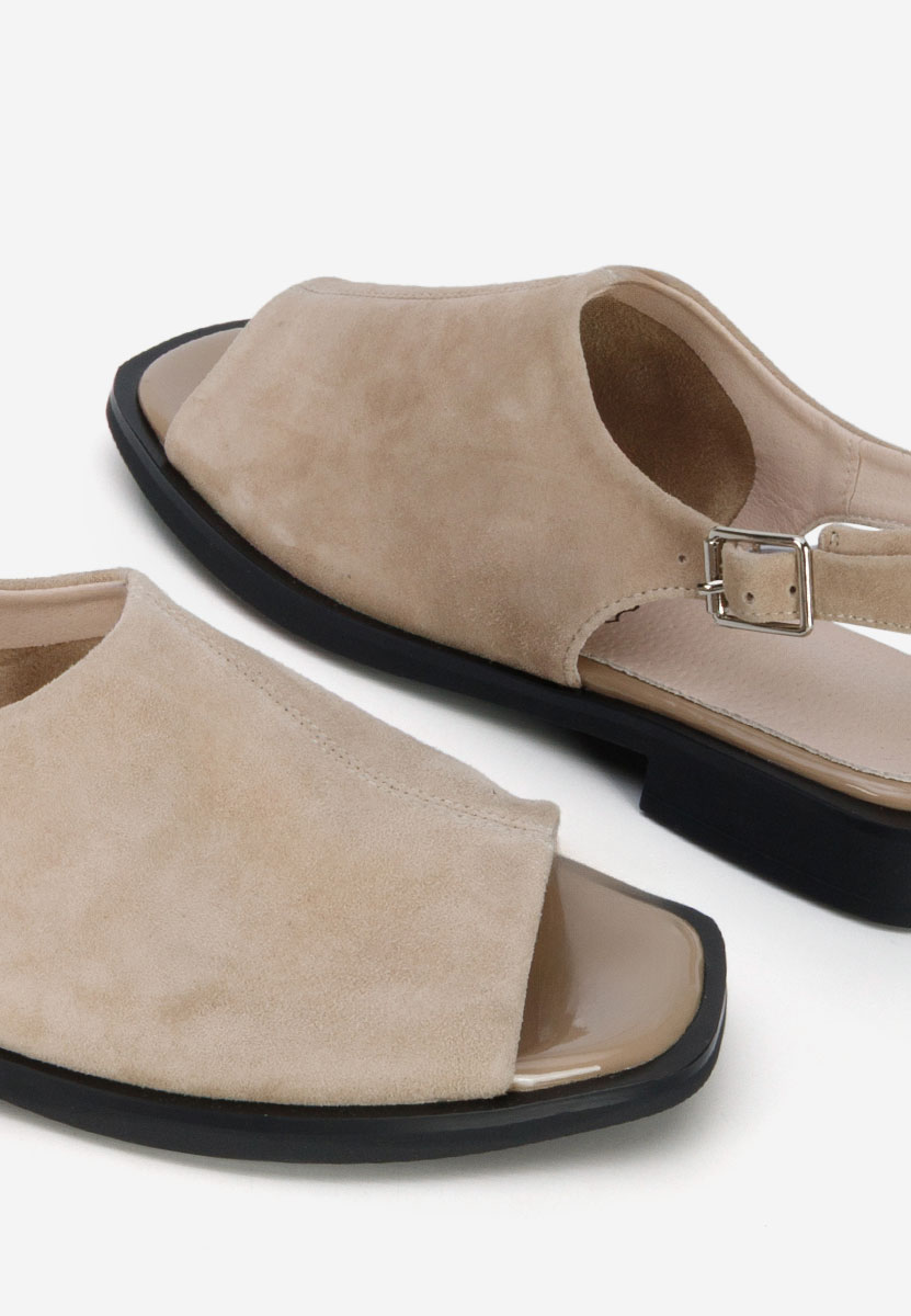 Béžové kožené sandály Saryna