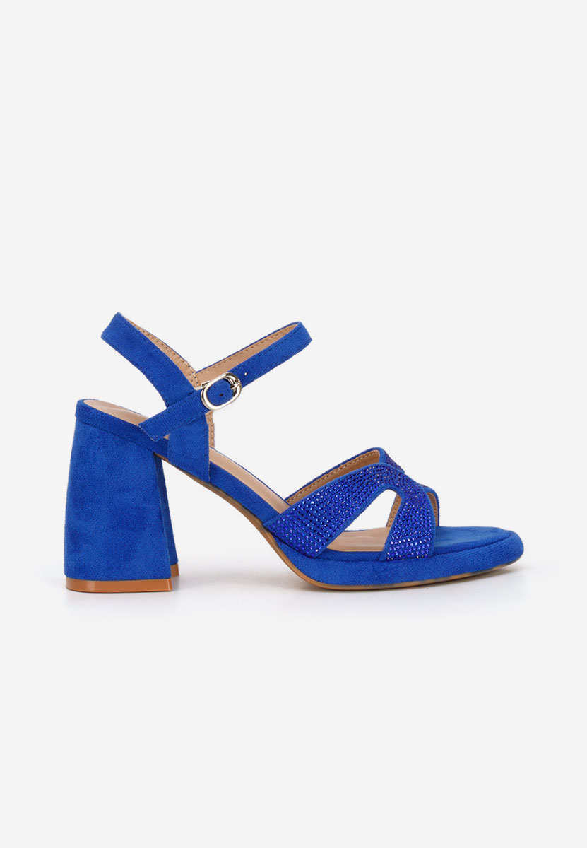 Tmavě modré sandály na podpatku Madrigal