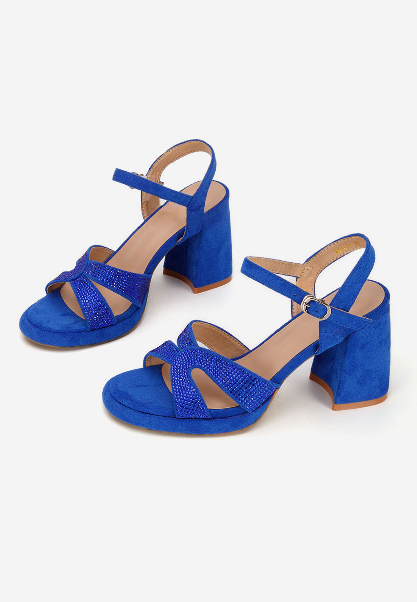 Tmavě modré sandály na podpatku Madrigal