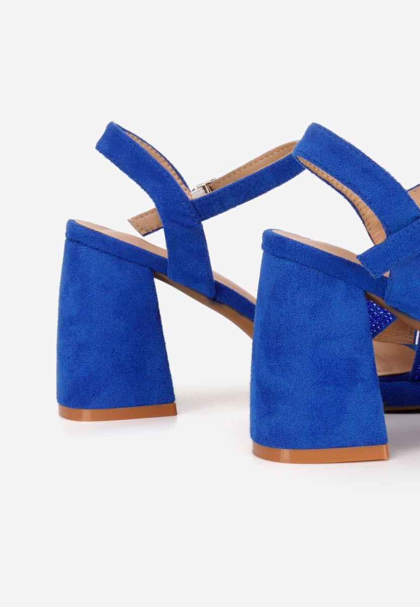 Tmavě modré sandály na podpatku Madrigal