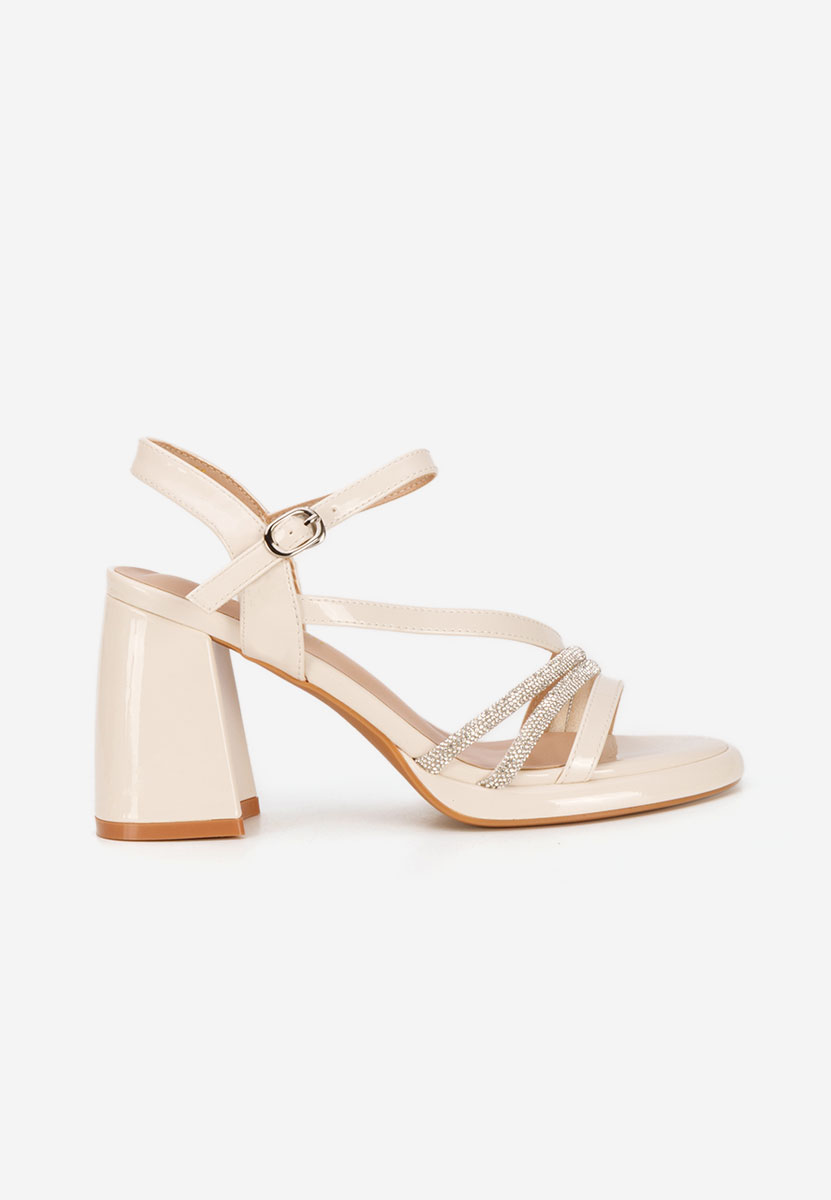 Béžové sandály na podpatku Bogdana