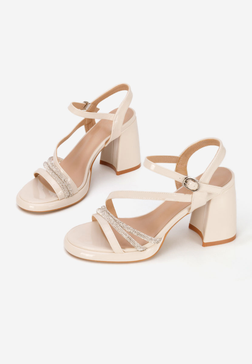 Béžové sandály na podpatku Bogdana