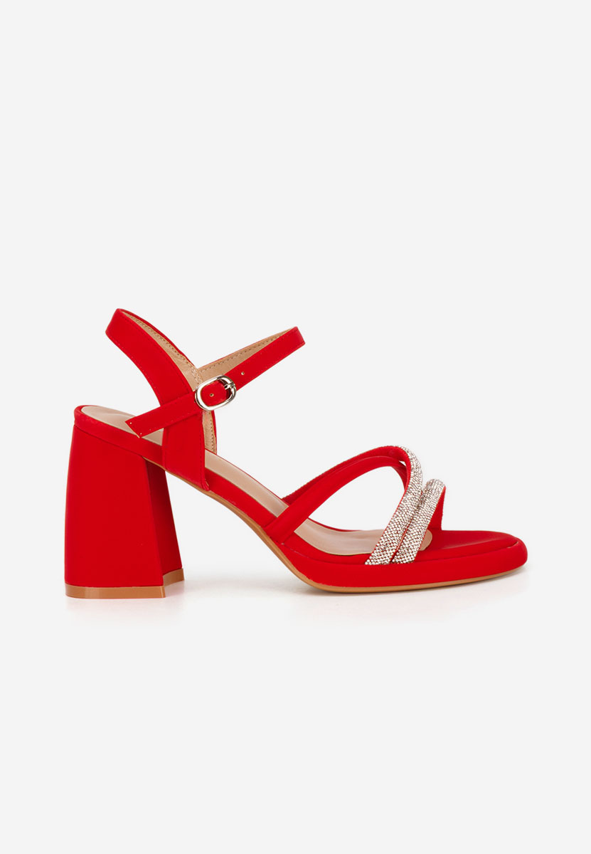 Červené sandály na podpatku Castelia