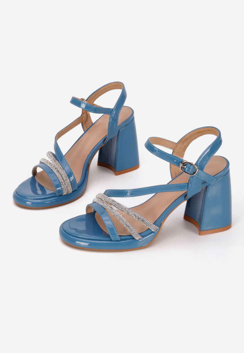 Modré sandály na podpatku Bogdana