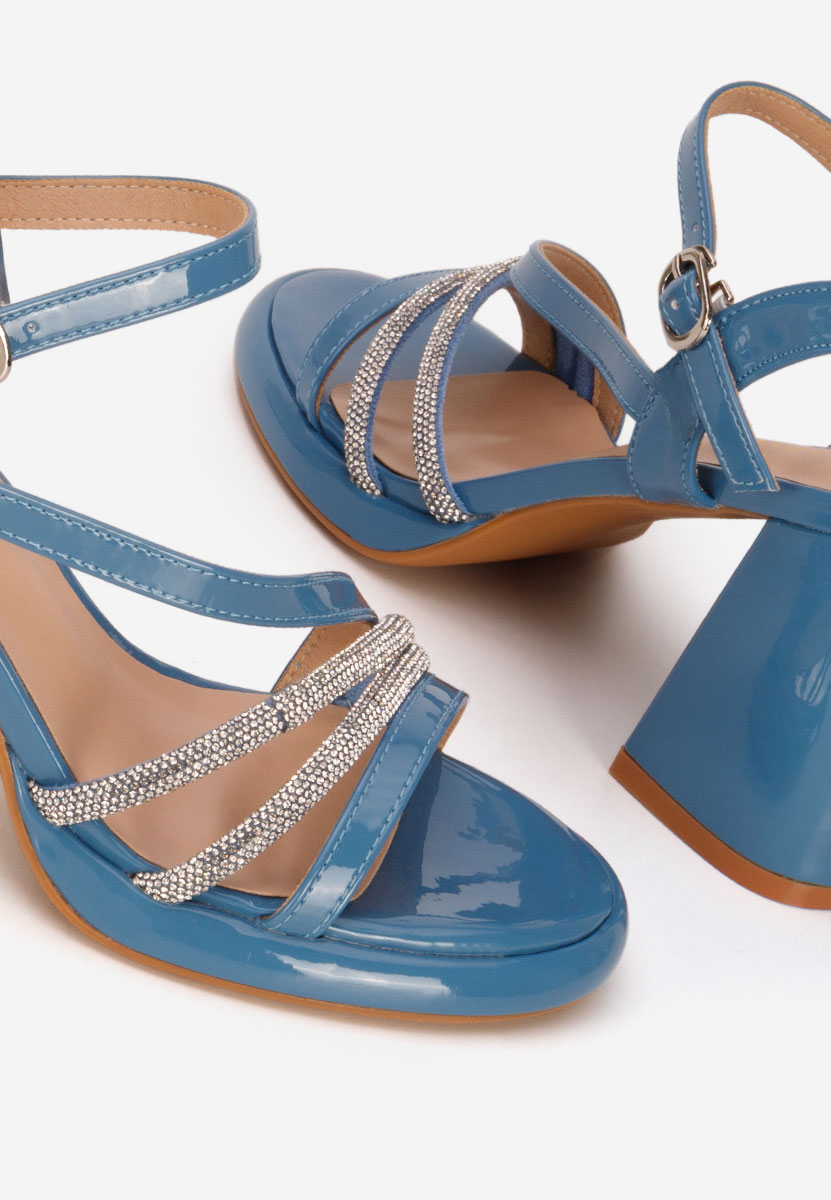 Modré sandály na podpatku Bogdana