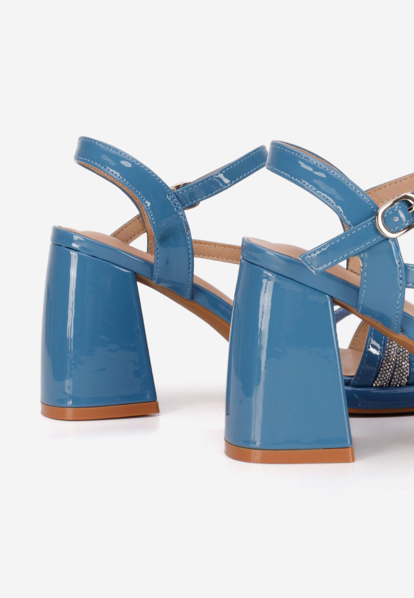 Modré sandály na podpatku Bogdana