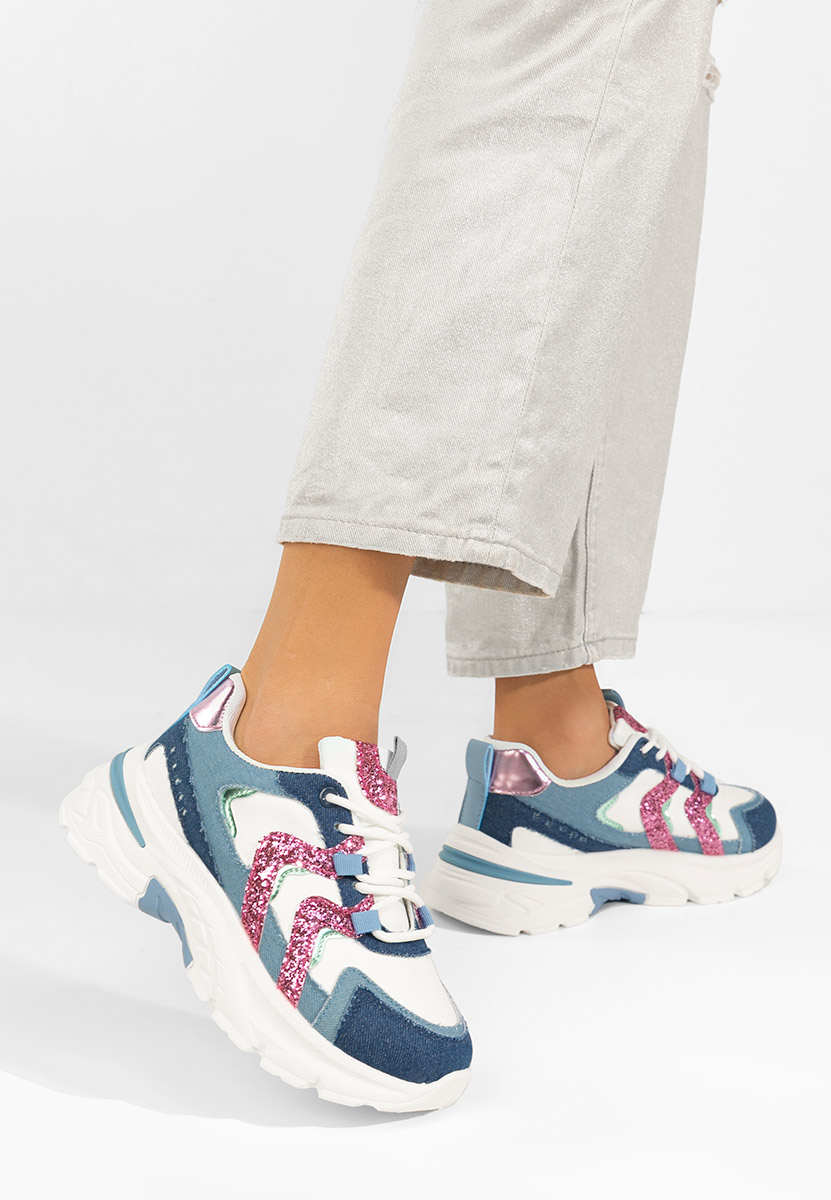 Denim dámské tenisky na platformě Odinea