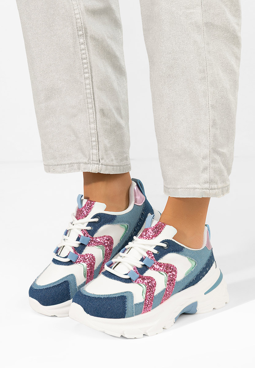 Denim dámské tenisky na platformě Odinea