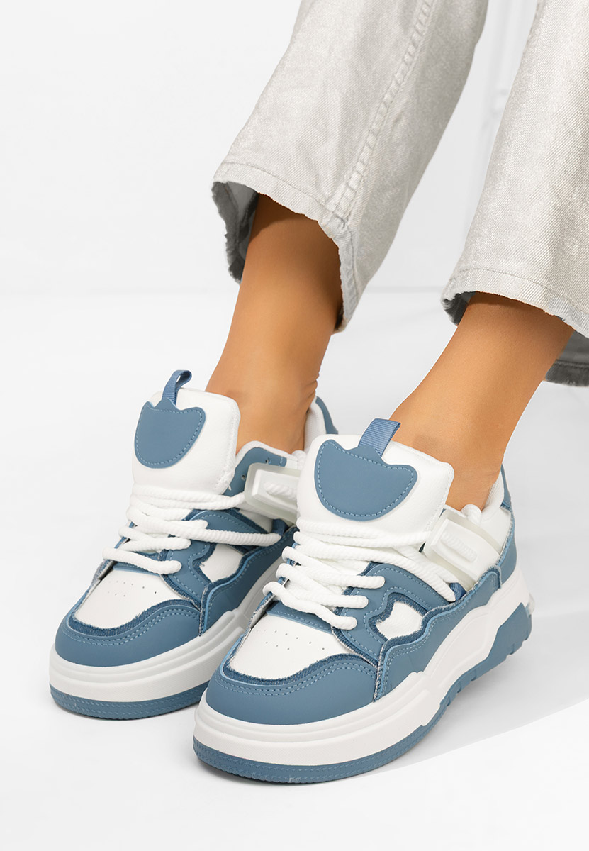 Modré dámské tenisky na platformě Cinzela