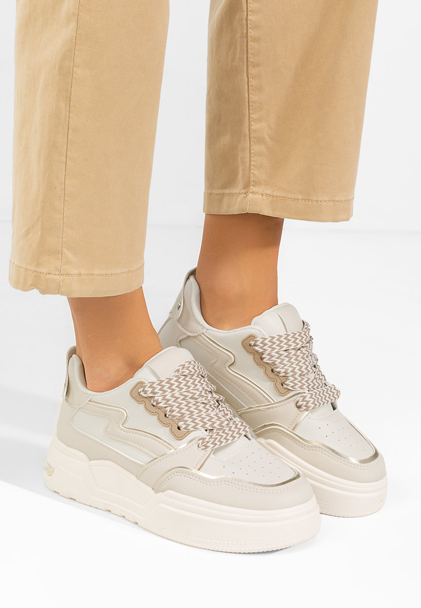 Béžové dámské tenisky na platformě Atanasia