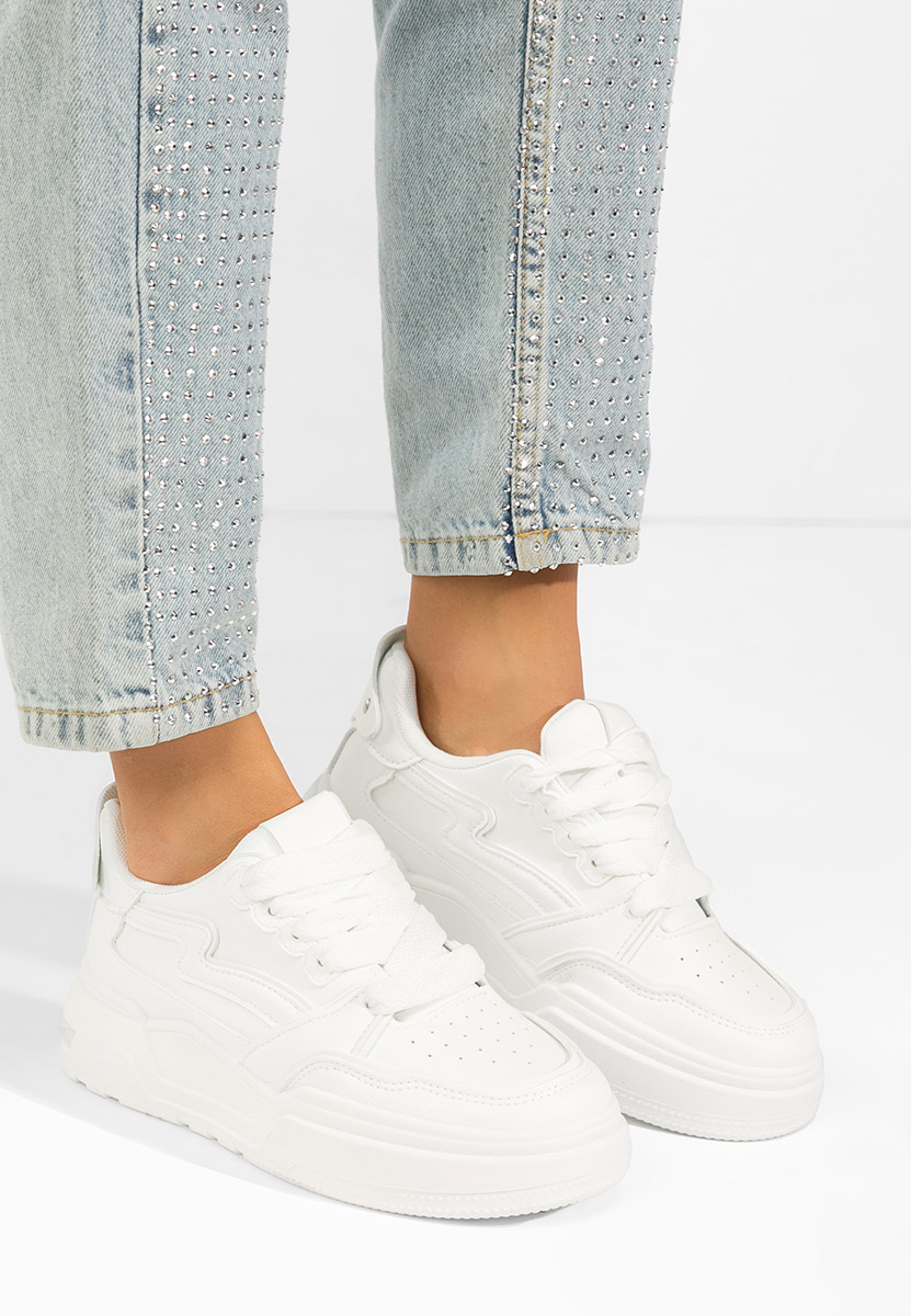 Bílé dámské tenisky na platformě Atanasia