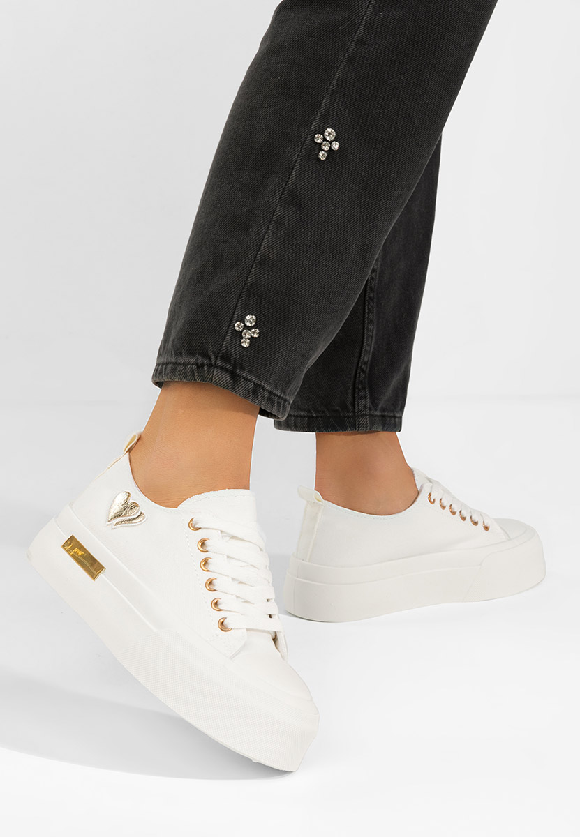 Bílé dámské tenisky na platformě Inimia