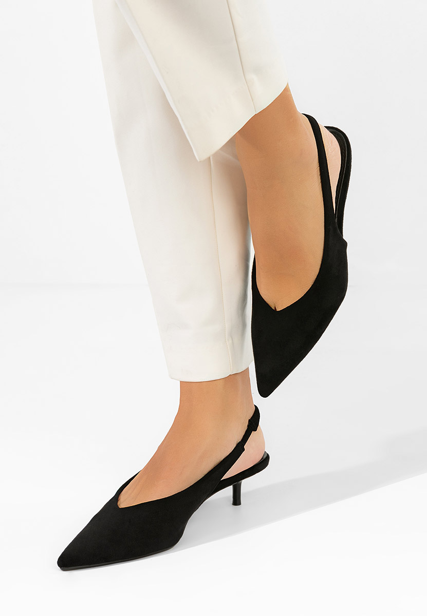 Černé lodičky s otevřenou pätou Amadeea