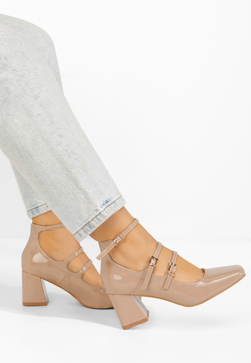 Béžové lesklé lodičky Renelia