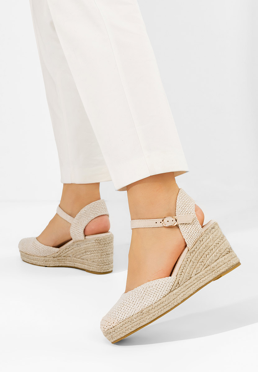 Béžové sandály espadrilky Paty