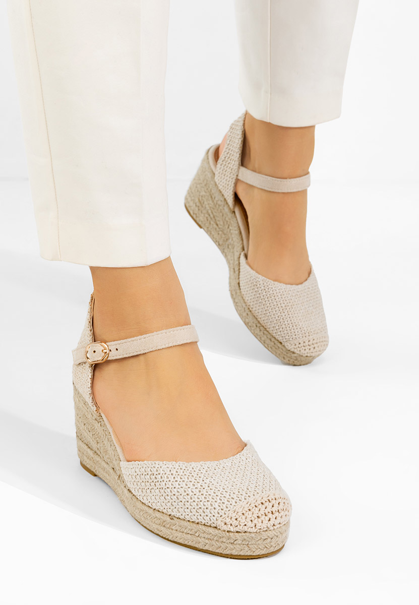 Béžové sandály espadrilky Paty