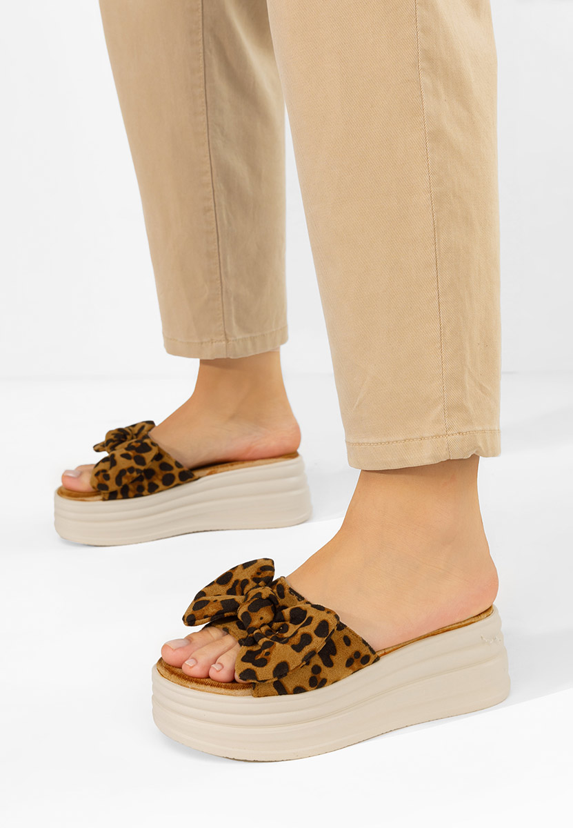 Leopardí pantofle na platformě Elarya