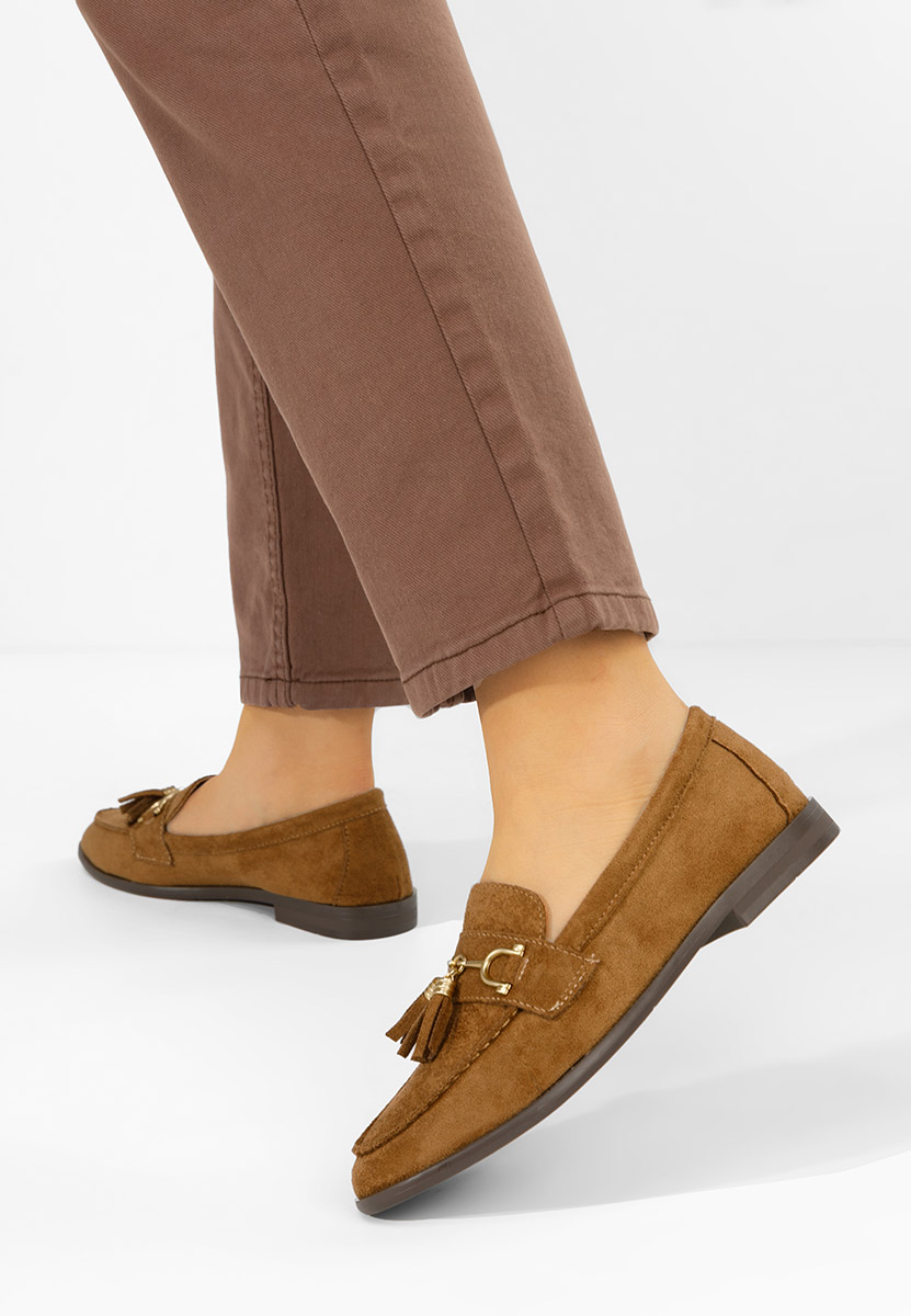 Camelové dámské mokasíny Reeia