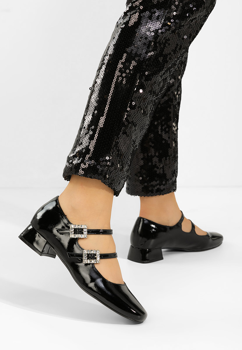 Černé lodičky na nízkém podpatku Hrida