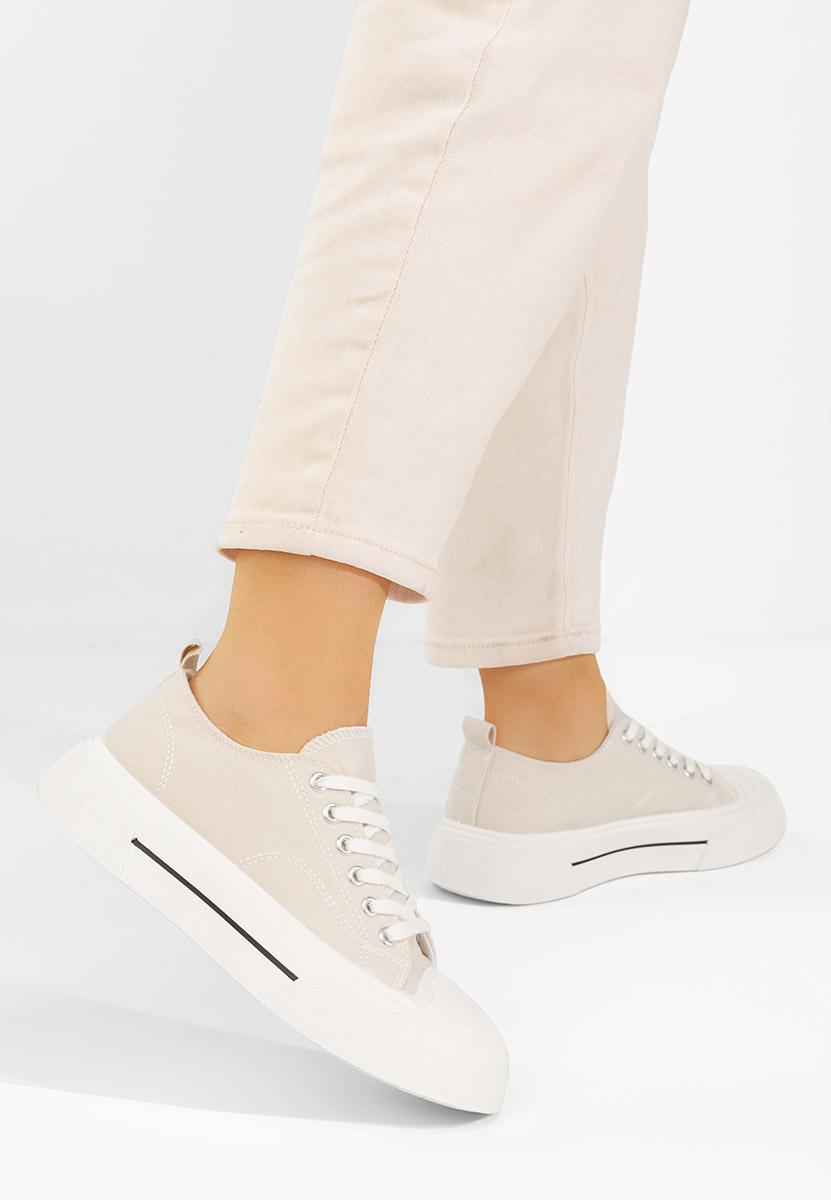 Béžové dámské plátěné tenisky Jessia