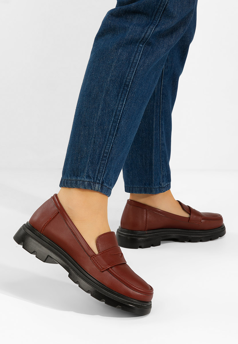 Bordové dámské mokasíny Danielia