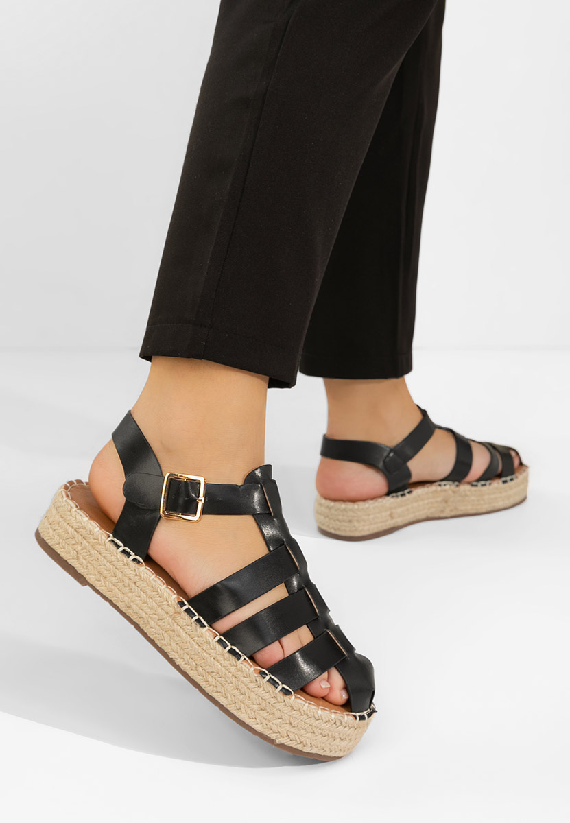 Černé sandály na platformě Reliama