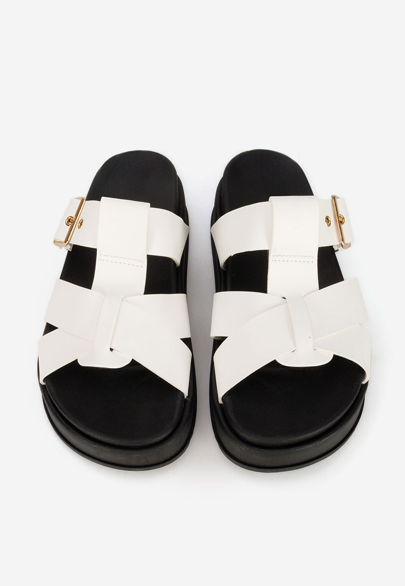 Bílé pantofle na platformě Inaria