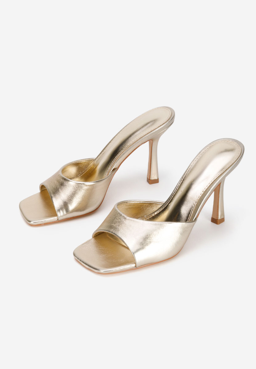 Zlaté pantofle na podpatku Elseia