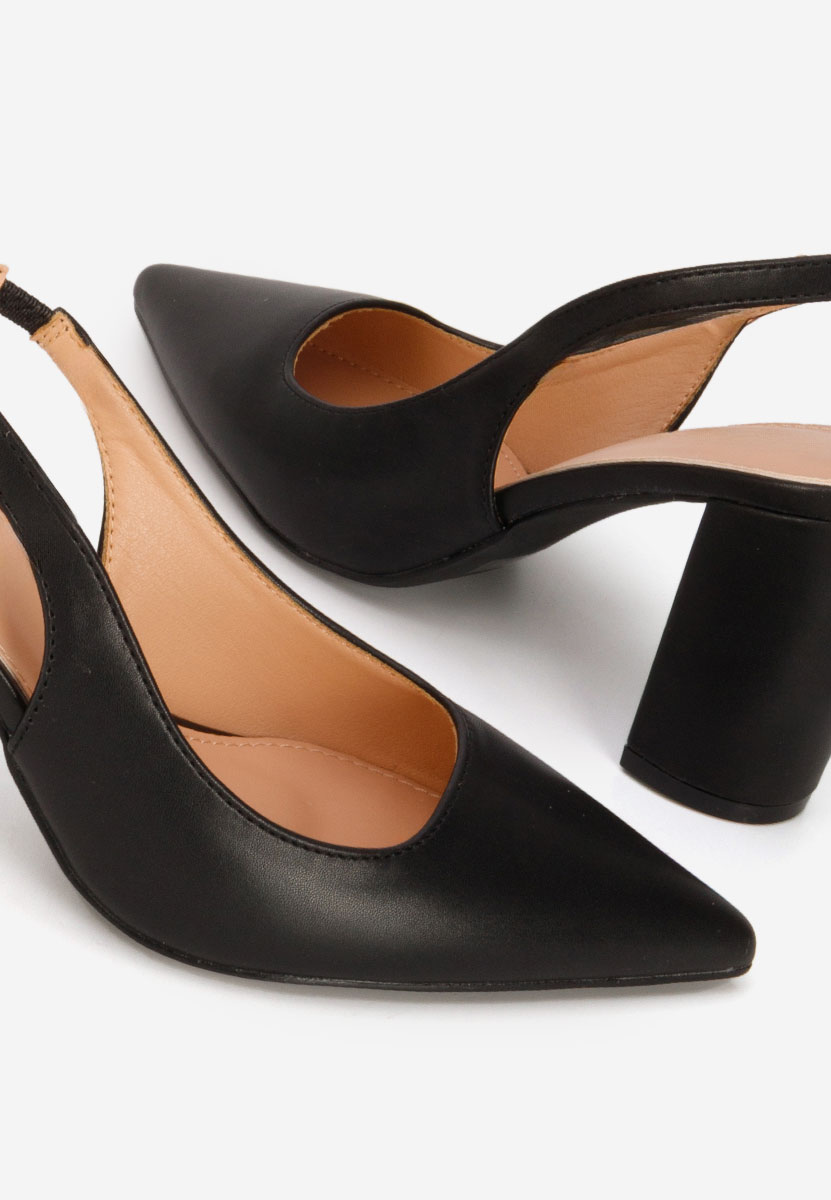 Černé lodičky s otevřenou pätou Eleria