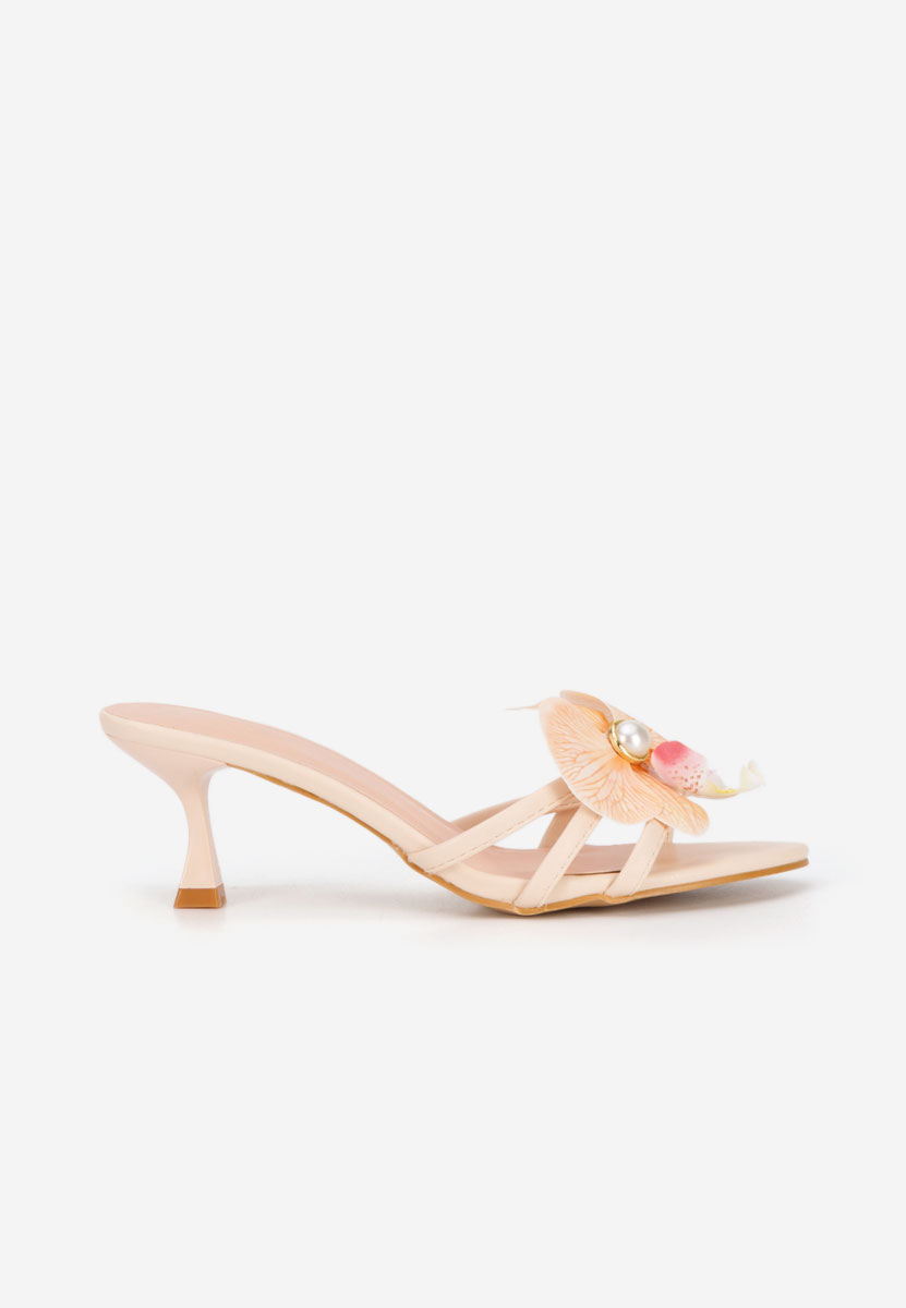 Béžové pantofle na podpatku Florentia