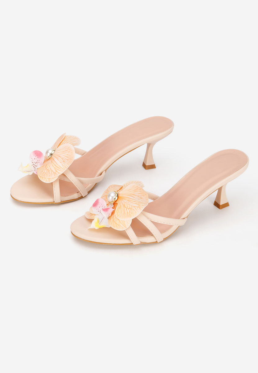 Béžové pantofle na podpatku Florentia