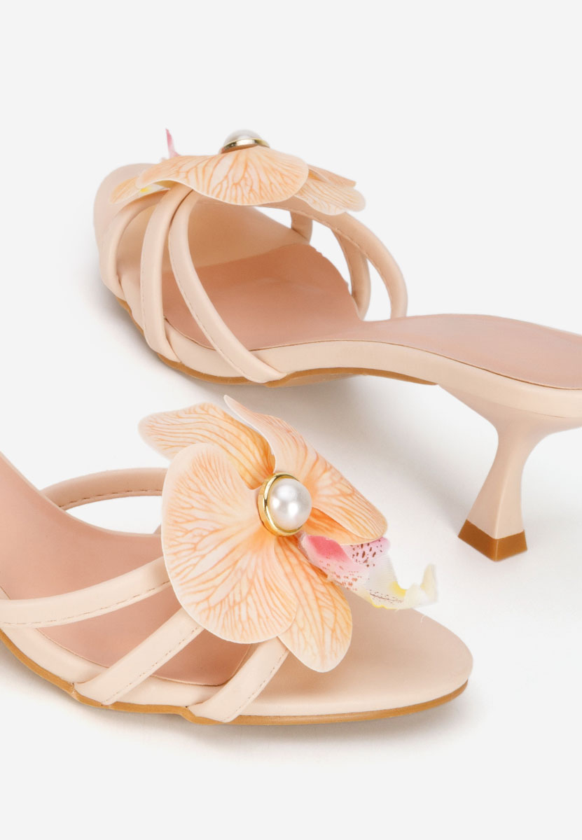 Béžové pantofle na podpatku Florentia